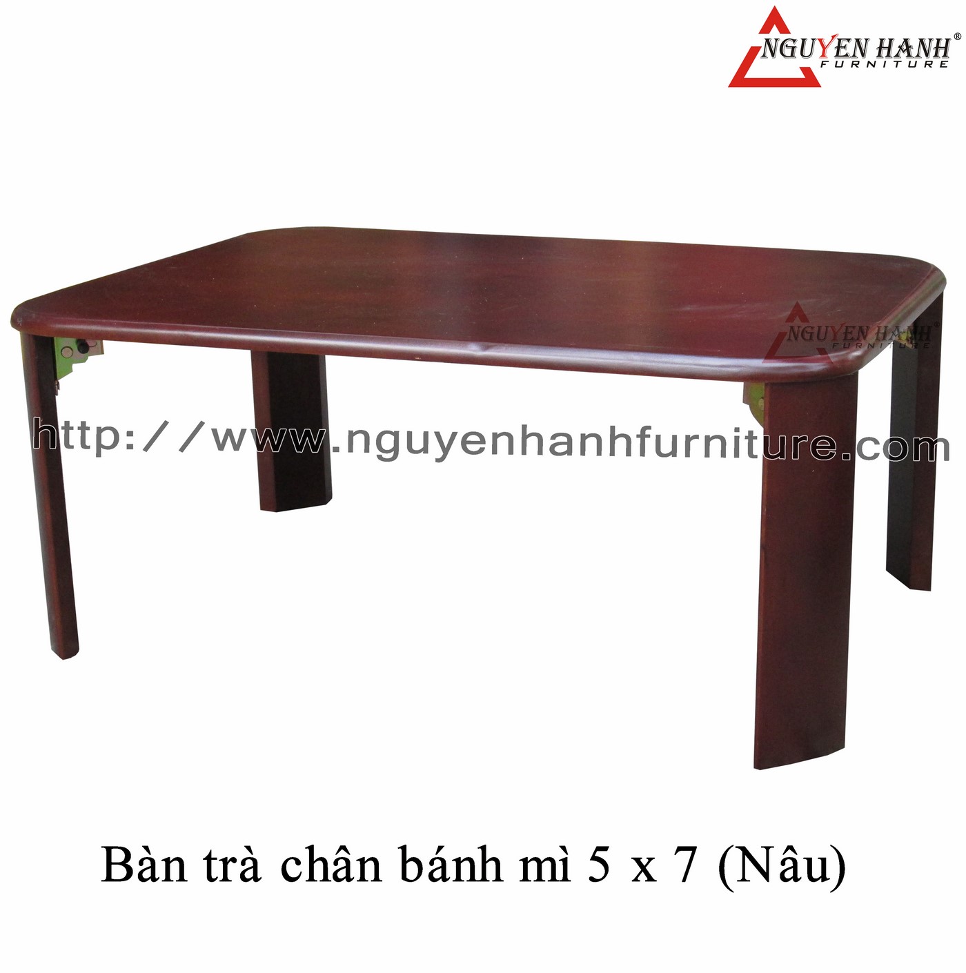 Name product: 5 x 7 Bread shape Tea table (brown) - Dimensions: 50 x 70 x 30 (H) - Description: Wood natural rubber
